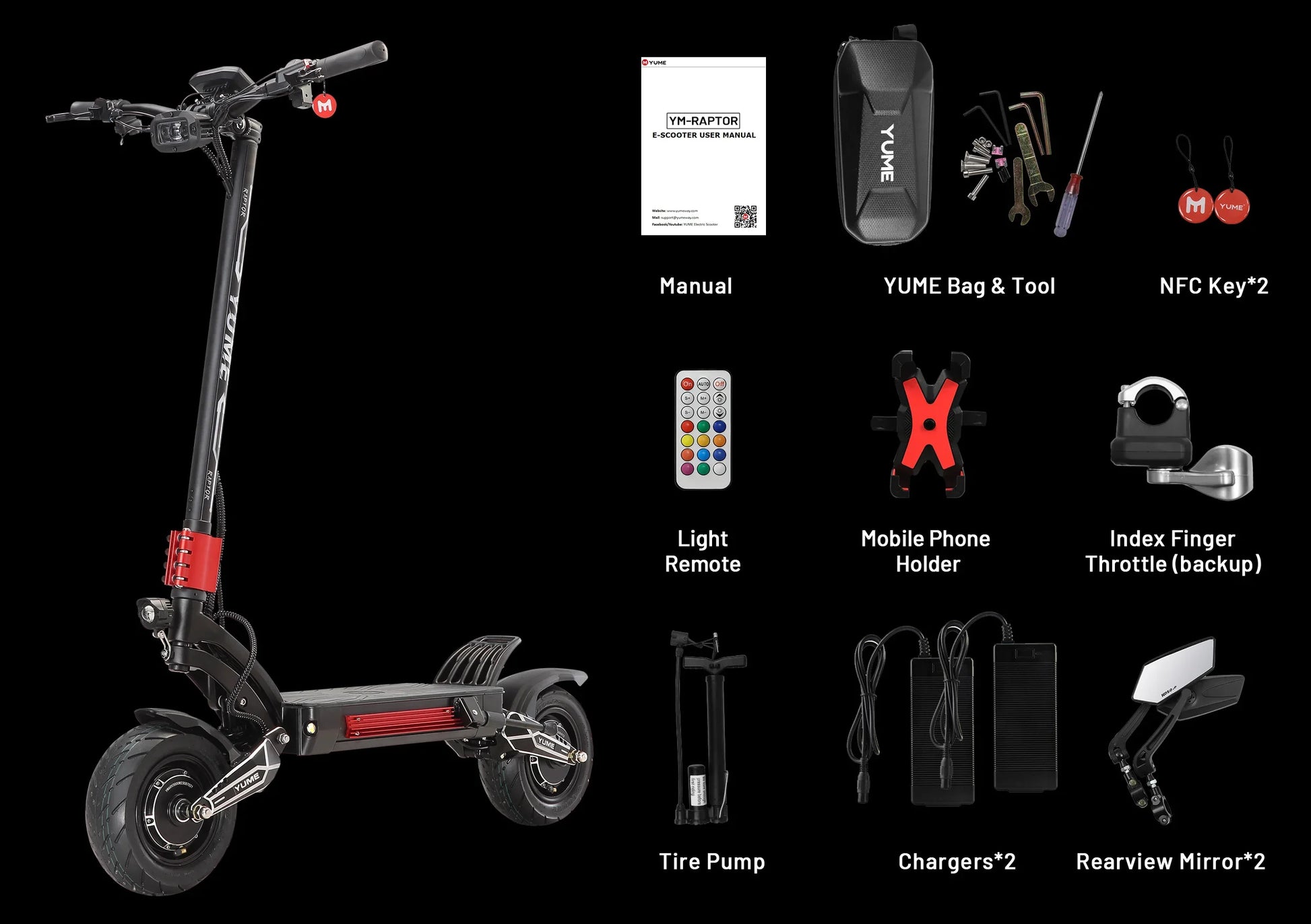 KTX-540243 Dual Motor 60V Electric Scooter, Long Range Foldable Off-Road E-Scooter, Max Load 150kg, 49KM/H Speed