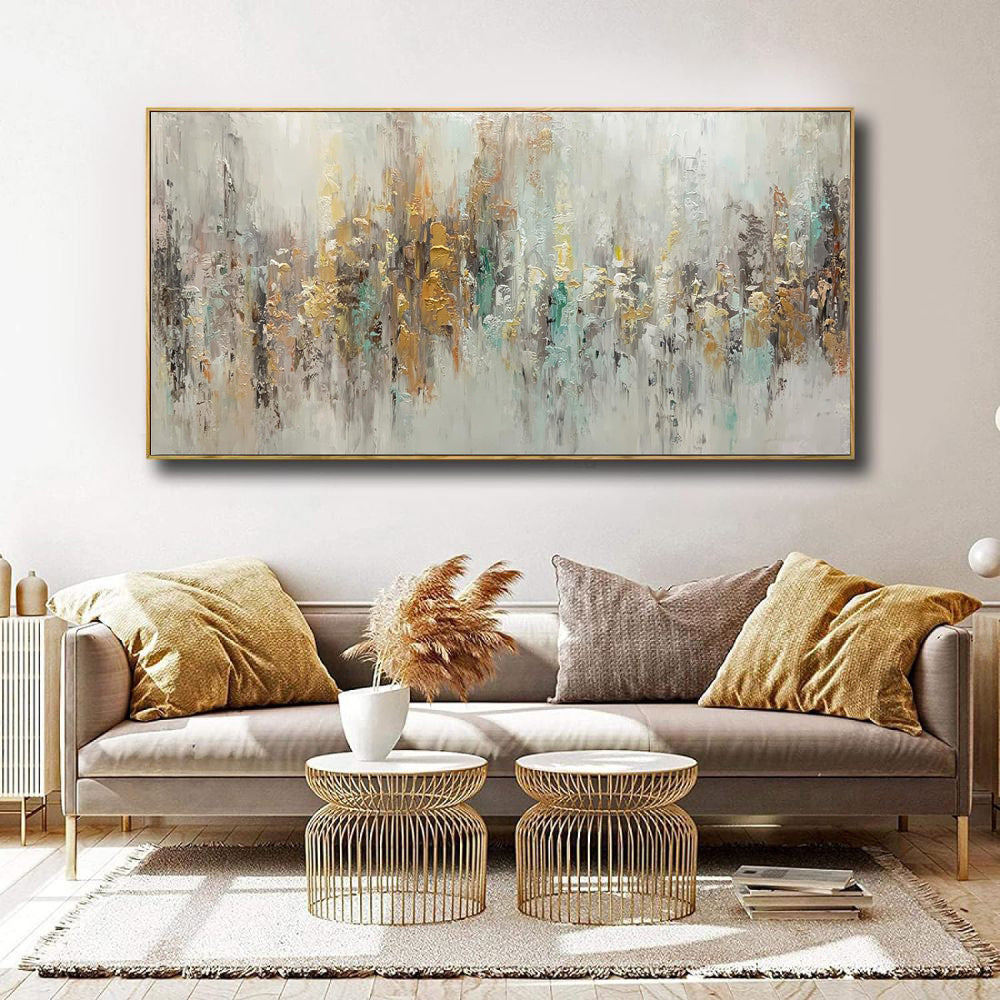 KTX-541139 Handmade Abstract Oil Painting on Canvas - Modern Horizontal Wall Art for Living Room and Bedroom Decor