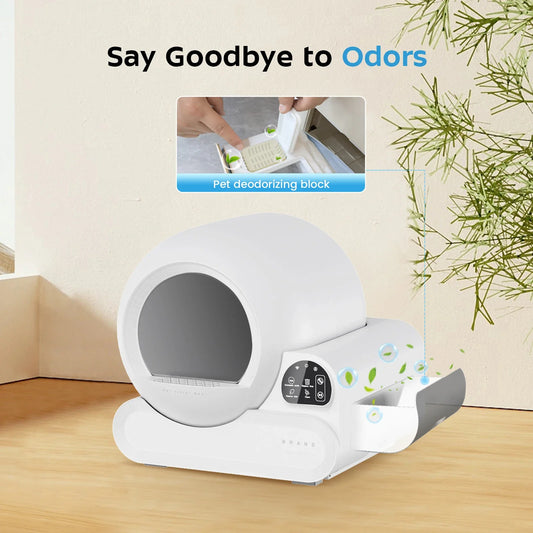 KTX-541331 Large Durable Electric Self-Cleaning Cat Litter Box with Infrared Sensor and 70L Capacity