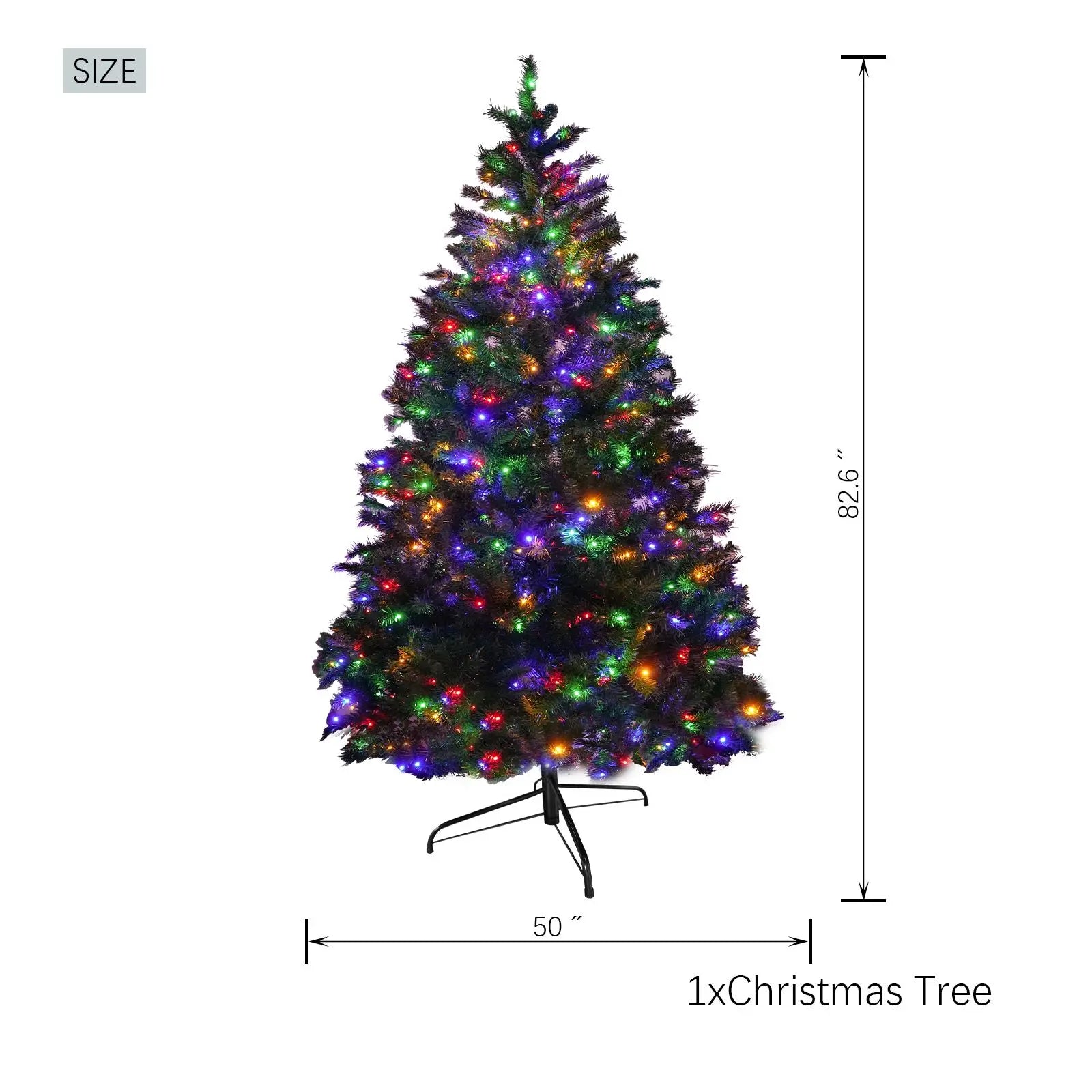 KTX-541651 7ft Mini Premium Christmas Tree with 450 Multicolor LED Lights and 11-Function Control, Made of PET Paper