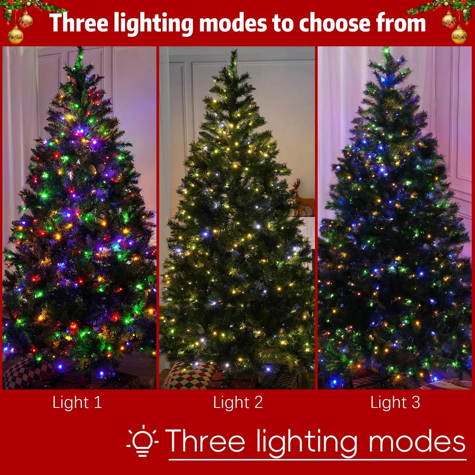 KTX-541651 7ft Mini Premium Christmas Tree with 450 Multicolor LED Lights and 11-Function Control, Made of PET Paper