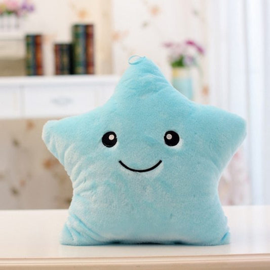KTX-543123 Colorful Luminous Star-Shaped Plush Body Pillow for Cozy Room Décor