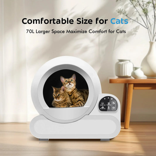 KTX-543635 70L Wi-Fi Controlled Automatic Cat Litter Box with Odor Control and Easy Clean Design