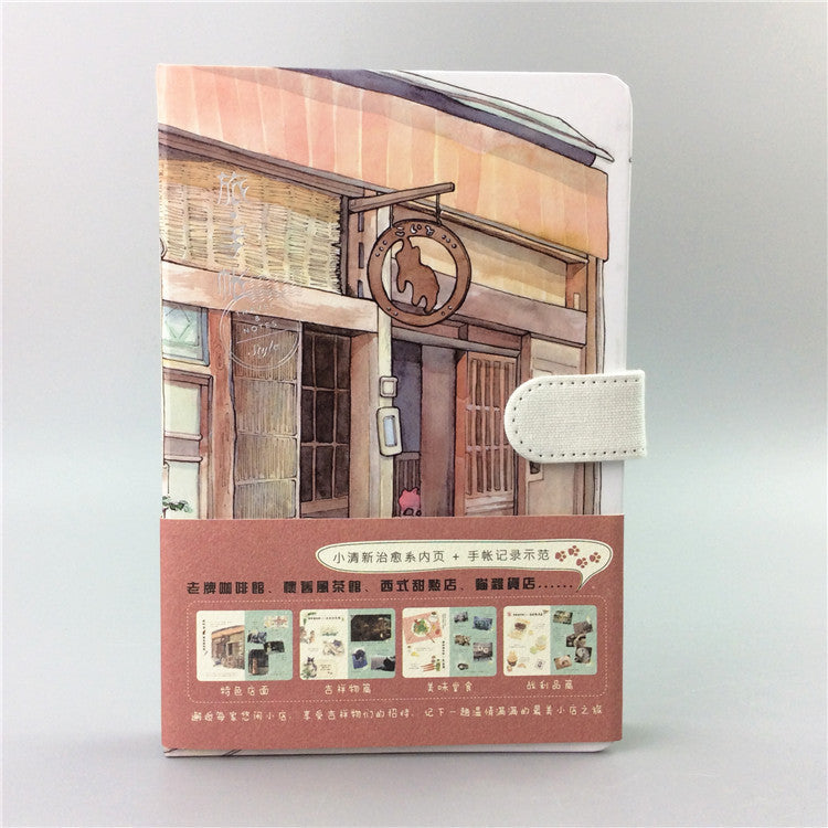 KTX-544275 Small A5 Travel Account Book with Magnetic Buckle, Imitation Leather Cover, 128 Sheets of 100g Paper