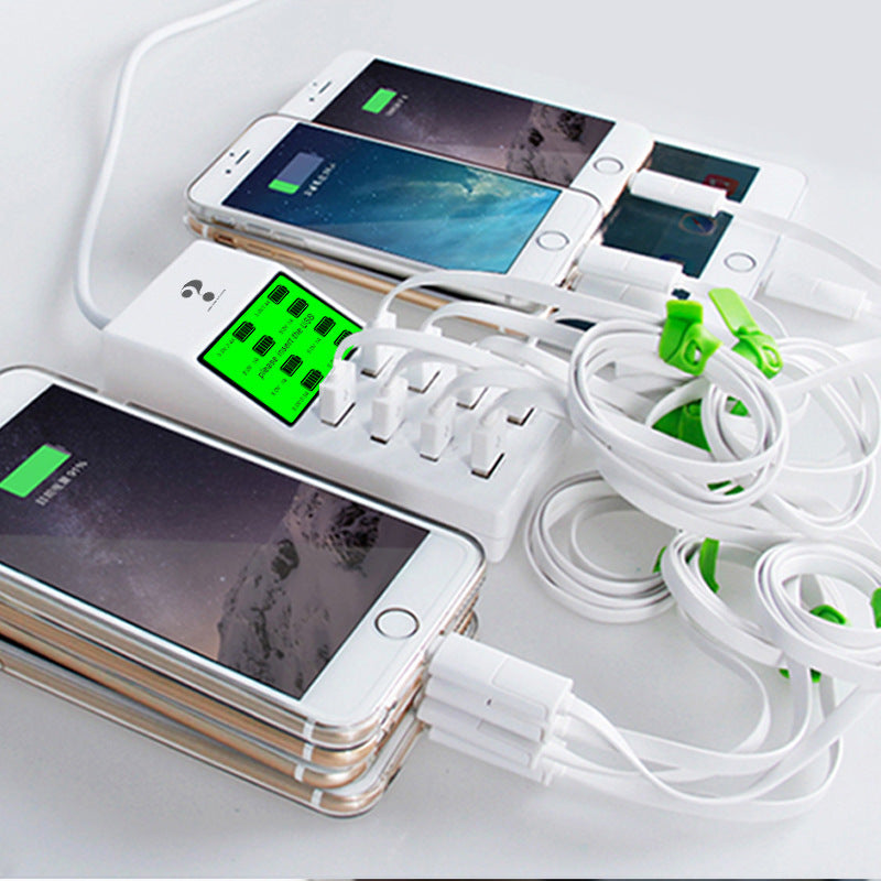 KTX-544403 40W Multi-Port Smart USB Charger with Adapter - 8200mA Output, Compatible with US/EU/UK Regulations