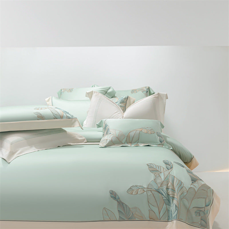 KTX-544659 Cool Sensation 4-Piece Tencel Ice Modal Bedding Set with Plant Floral Design