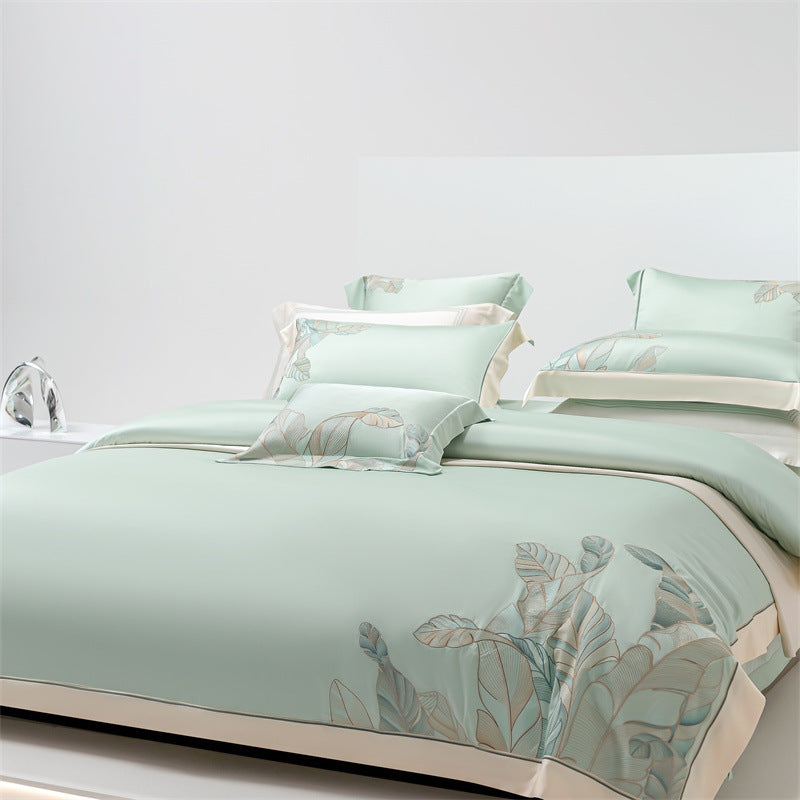 KTX-544659 Cool Sensation 4-Piece Tencel Ice Modal Bedding Set with Plant Floral Design