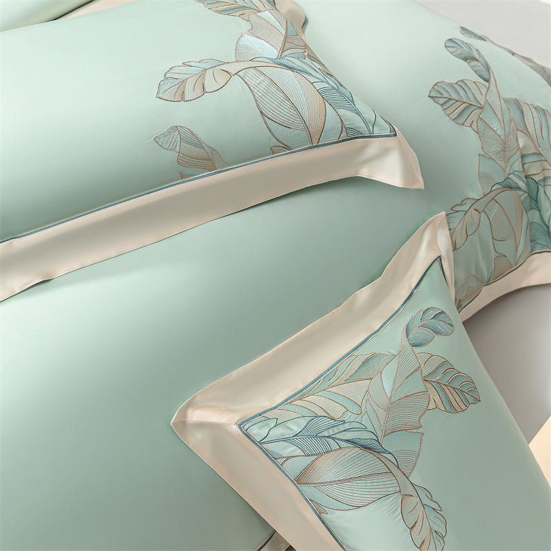KTX-544659 Cool Sensation 4-Piece Tencel Ice Modal Bedding Set with Plant Floral Design