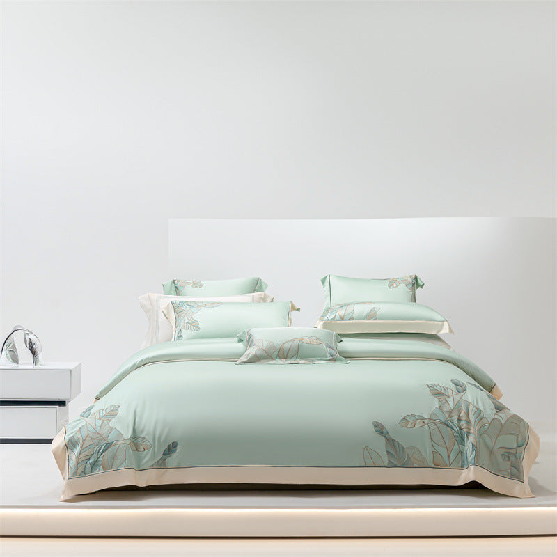 KTX-544659 Cool Sensation 4-Piece Tencel Ice Modal Bedding Set with Plant Floral Design