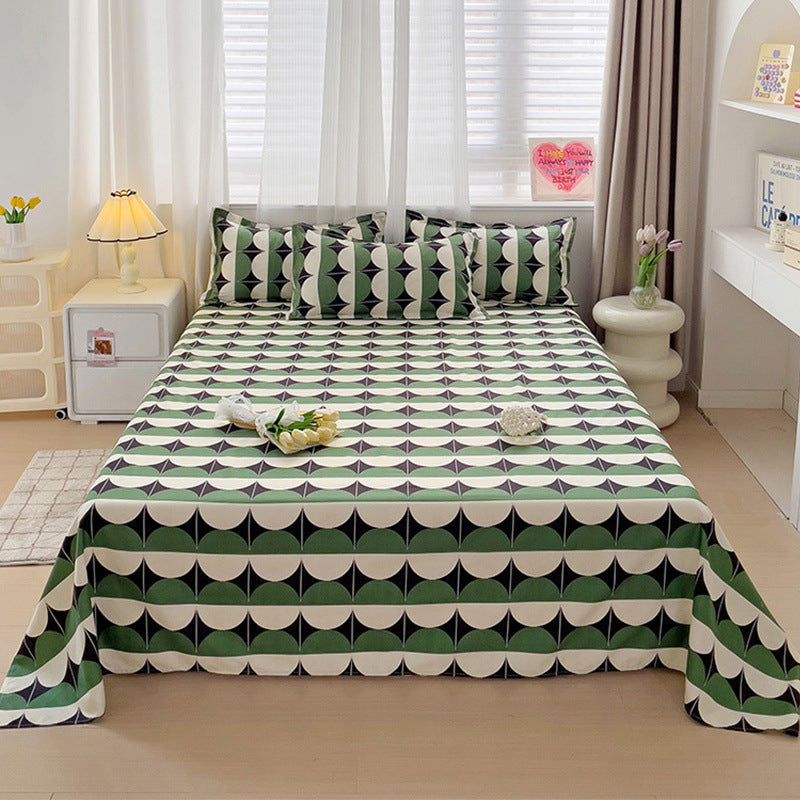 KTX-545299 Versatile Summer Washed Cotton Bed Sheet in Solid Colors for Dormitory Use