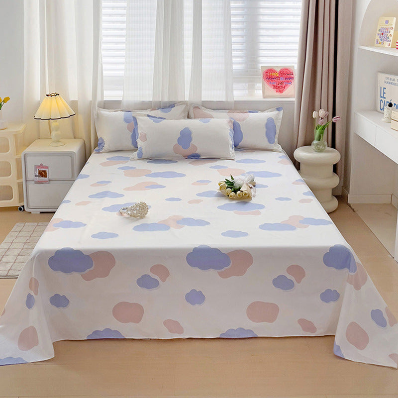 KTX-545299 Versatile Summer Washed Cotton Bed Sheet in Solid Colors for Dormitory Use
