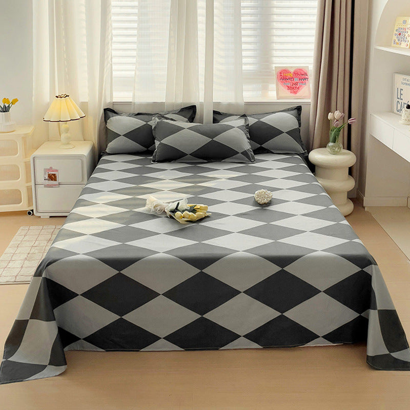 KTX-545299 Versatile Summer Washed Cotton Bed Sheet in Solid Colors for Dormitory Use