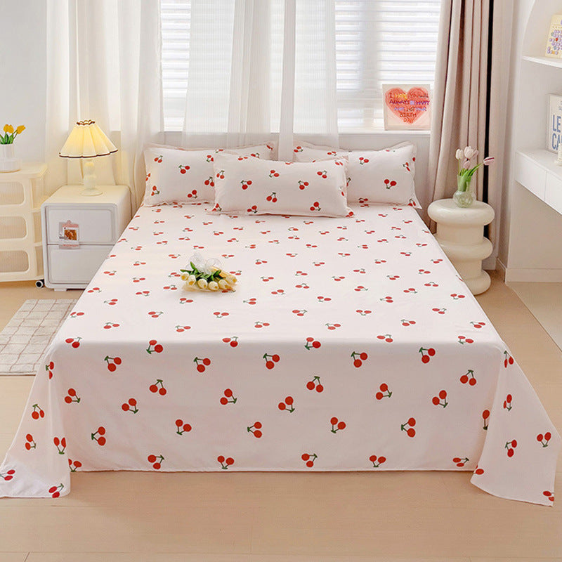 KTX-545299 Versatile Summer Washed Cotton Bed Sheet in Solid Colors for Dormitory Use