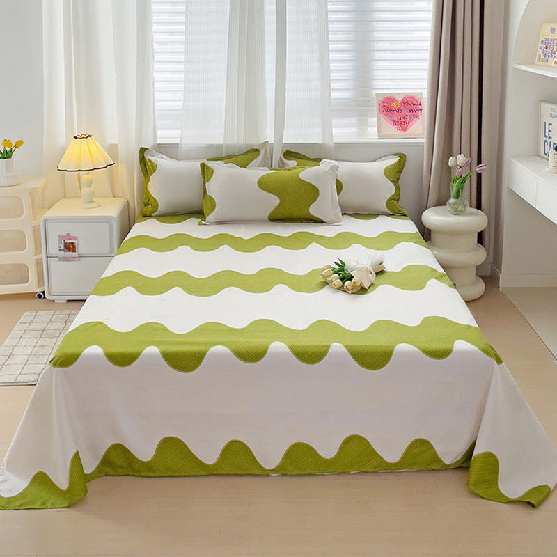 KTX-545299 Versatile Summer Washed Cotton Bed Sheet in Solid Colors for Dormitory Use