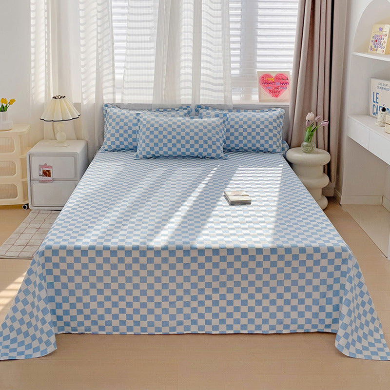 KTX-545299 Versatile Summer Washed Cotton Bed Sheet in Solid Colors for Dormitory Use