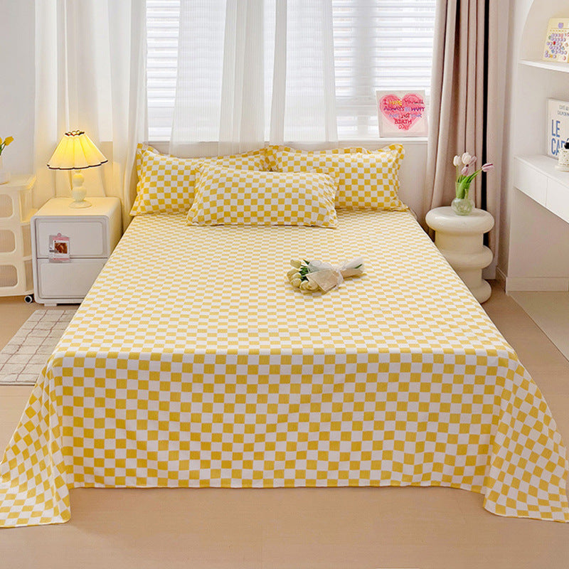 KTX-545299 Versatile Summer Washed Cotton Bed Sheet in Solid Colors for Dormitory Use