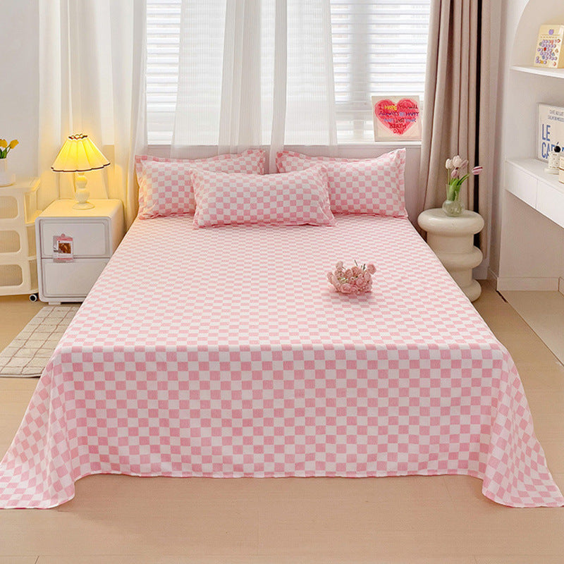KTX-545299 Versatile Summer Washed Cotton Bed Sheet in Solid Colors for Dormitory Use