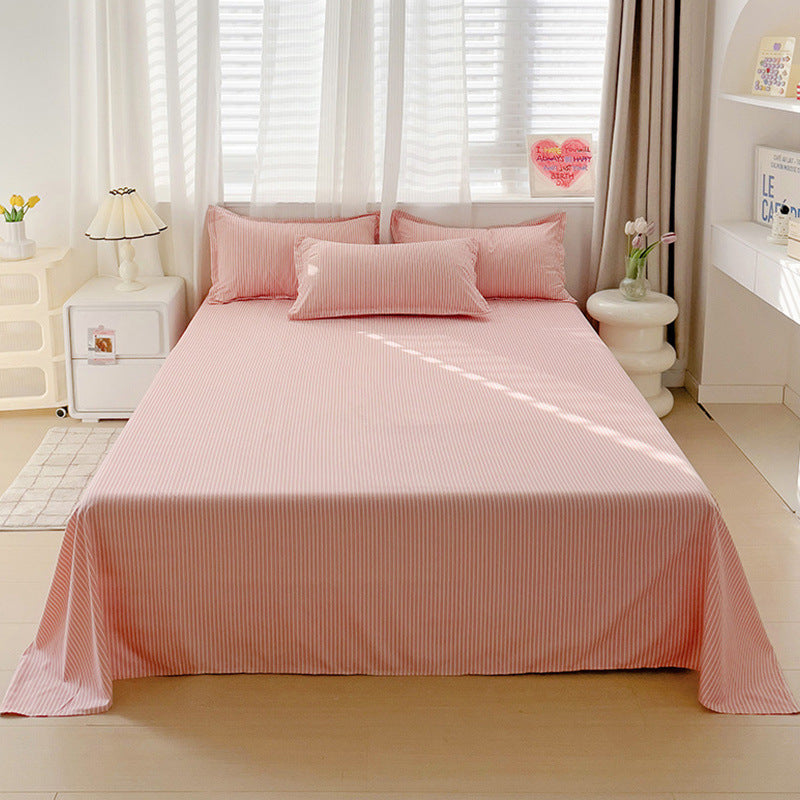 KTX-545299 Versatile Summer Washed Cotton Bed Sheet in Solid Colors for Dormitory Use