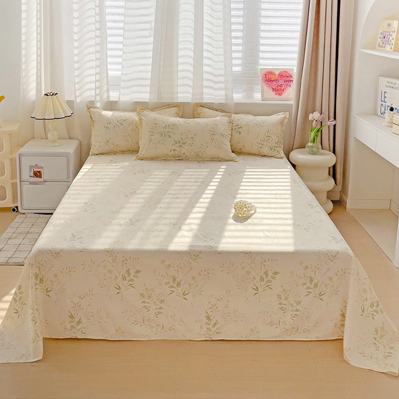 KTX-545299 Versatile Summer Washed Cotton Bed Sheet in Solid Colors for Dormitory Use