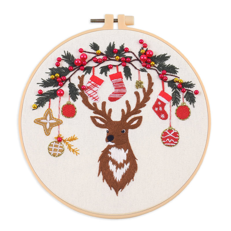 KTX-545491 Cartoon/Anime Fabric Embroidery Kit for Beginners - Cotton Cloth with 30x30 Canvas and Embroidery Frame