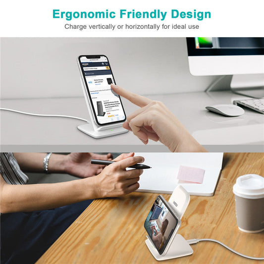 KTX-545555 Wireless Charger for Android Mobile Phones - Horizontal and Vertical Charging - Black