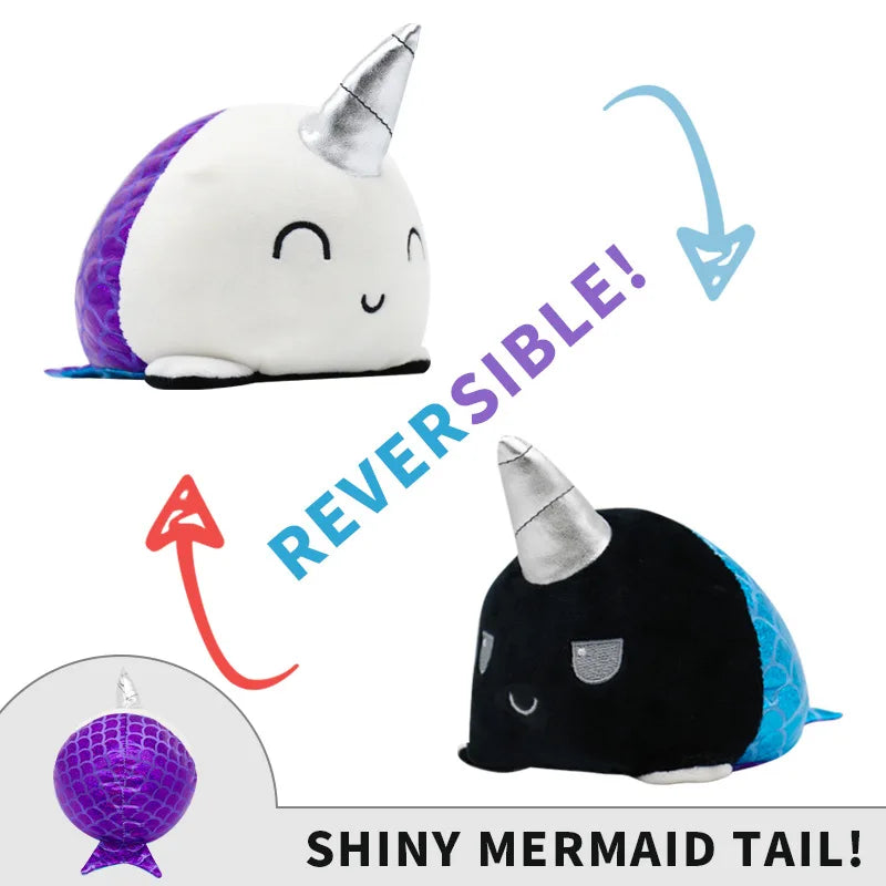 KTX-545747 Reversible Plush Cat Doll Toy, Double-Sided Stuffed Animal for All Ages, 11-30CM