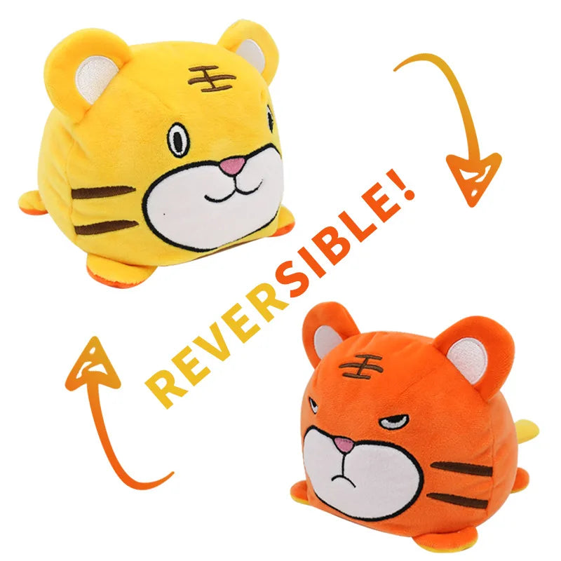KTX-545747 Reversible Plush Cat Doll Toy, Double-Sided Stuffed Animal for All Ages, 11-30CM