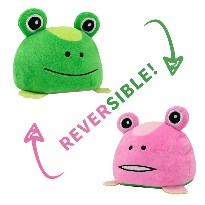 KTX-545747 Reversible Plush Cat Doll Toy, Double-Sided Stuffed Animal for All Ages, 11-30CM