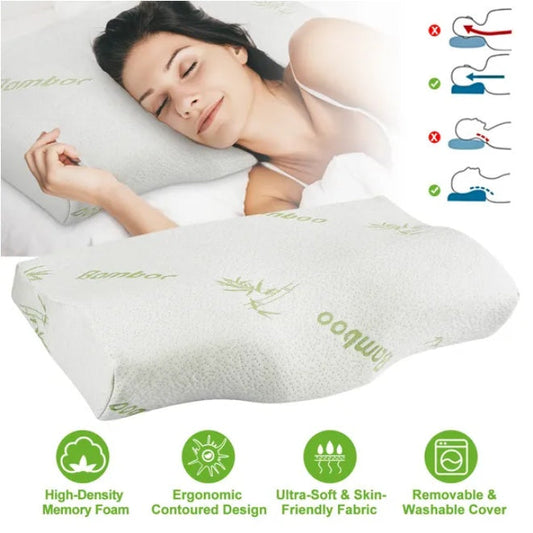 KTX-547475 Bamboo Contour Memory Foam Sleep Pillow for Ultimate Comfort