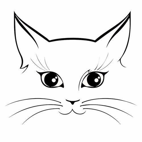 KTX-547475 Cat Face Removable Vinyl Wall Decal for Home Décor and Accessories