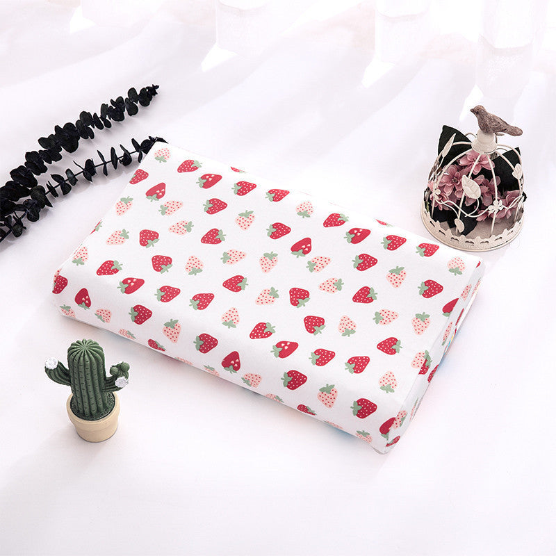 KTX-547795 Natural Latex Neck Pillow for Students and Kids - Soft Cotton Cover, 6cm Height, Fun Designs