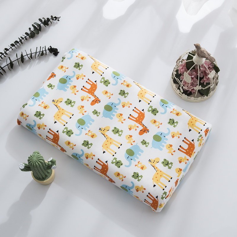 KTX-547795 Natural Latex Neck Pillow for Students and Kids - Soft Cotton Cover, 6cm Height, Fun Designs