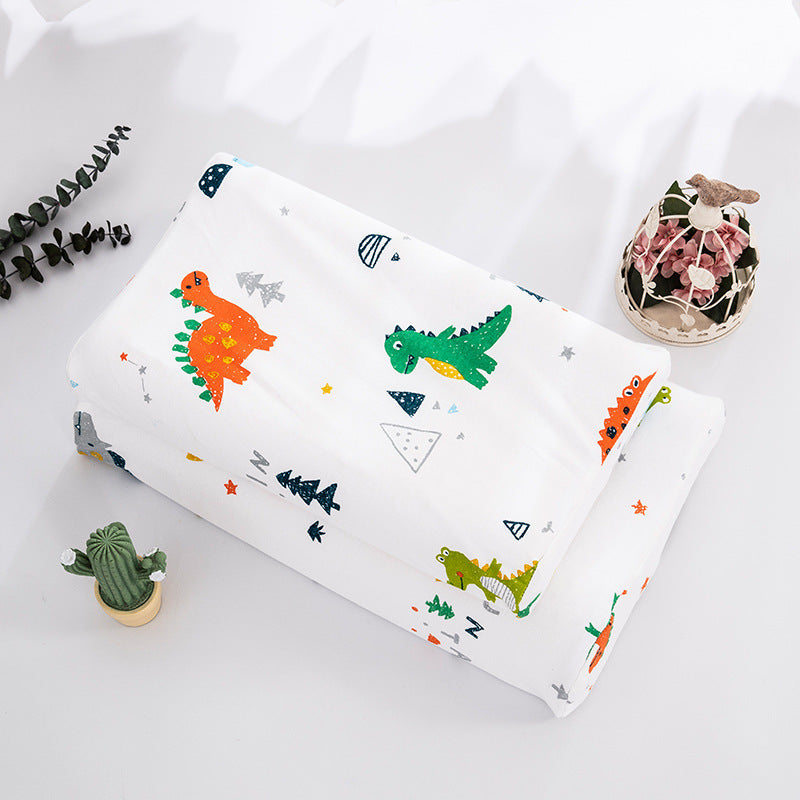 KTX-547795 Natural Latex Neck Pillow for Students and Kids - Soft Cotton Cover, 6cm Height, Fun Designs