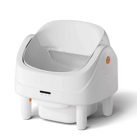 KTX-548243 Automatic Large Capacity Cat Litter Box with Eco-Friendly Round Design and Easy Cleaning Features