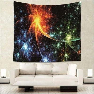 KTX-548499 Solar Flare Printed Wall Tapestry - 100% Polyester, Machine Washable, Decorative Home Accent