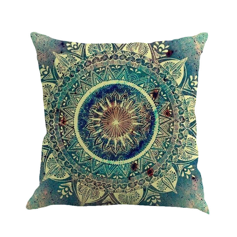 KTX-548627 Beach Bohemian Geometric Linen Cushion Cover - 45x45cm