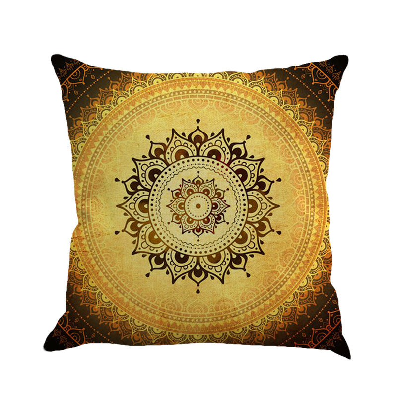 KTX-548627 Beach Bohemian Geometric Linen Cushion Cover - 45x45cm