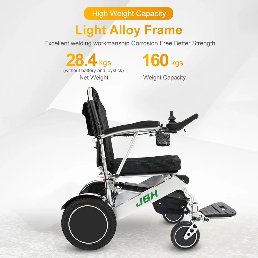 KTX-548819 Lightweight Electric Wheelchair with 150 kg Capacity, Foldable Aluminum Design for Elderly and Disabled Use