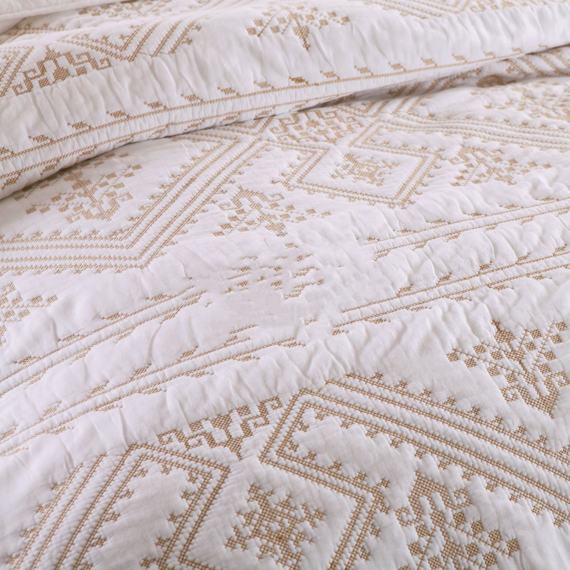 KTX-548947 Cotton Solid Color Three-Piece Bedding Set, 230x250cm with Pillowcases