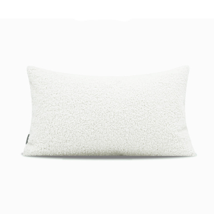 KTX-549779 Nordic Snow White Faux Wool Roll Cushion - Multiple Sizes Available
