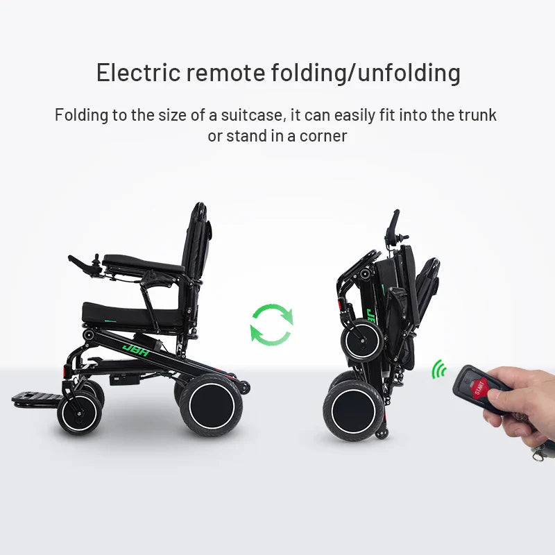 KTX-549971 Foldable Electric Wheelchair with Electromagnetic Brake System, 120KG Capacity, Dual 180W Motors, 20km Driving Range, Aluminum Alloy Frame