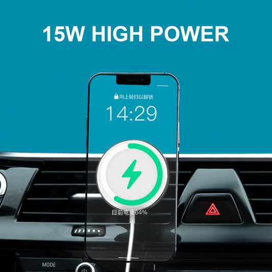 KTX-550163 15W Fast Wireless Car Charger with Magnetic Mount and Type-C Interface