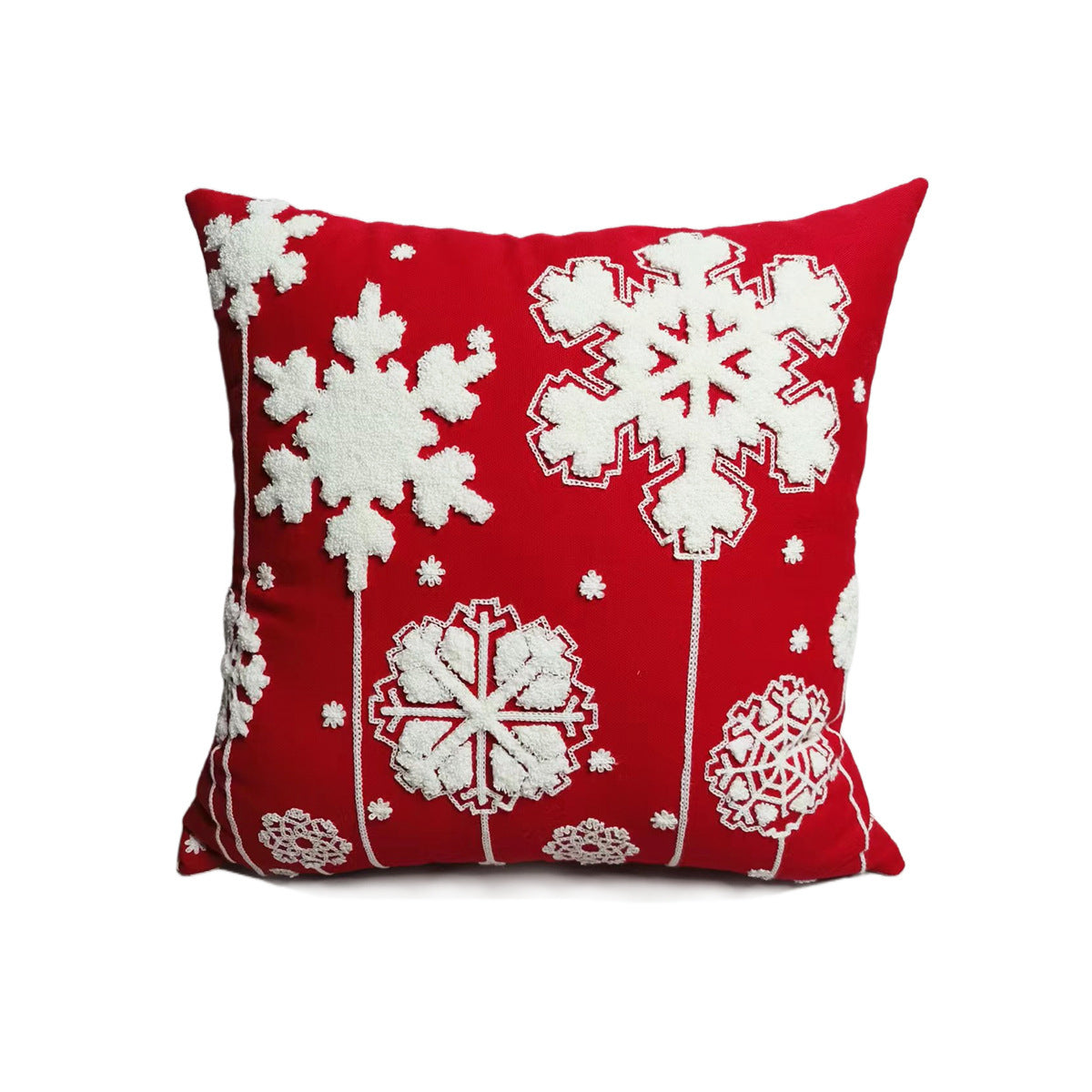 KTX-551059 Festival-Themed Embroidered Red Pillowcase - 45x45cm Decorative Cushion Cover