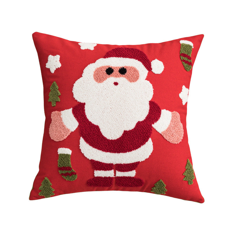 KTX-551059 Festival-Themed Embroidered Red Pillowcase - 45x45cm Decorative Cushion Cover