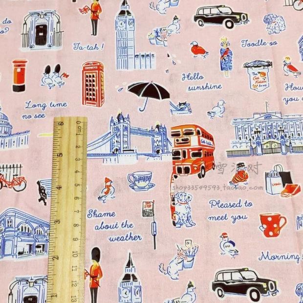 KTX-552083 Handmade Cartoon Print Cotton Fabric - 100% Muslin Shirt Dress Material (140 x 45cm)