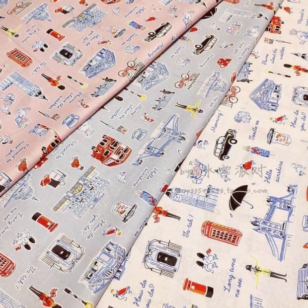 KTX-552083 Handmade Cartoon Print Cotton Fabric - 100% Muslin Shirt Dress Material (140 x 45cm)