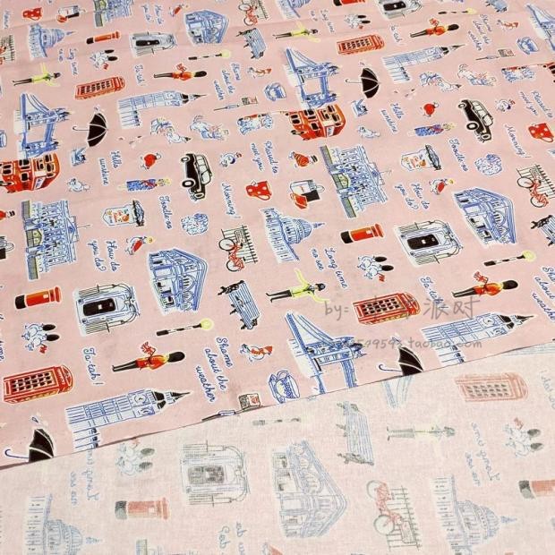 KTX-552083 Handmade Cartoon Print Cotton Fabric - 100% Muslin Shirt Dress Material (140 x 45cm)
