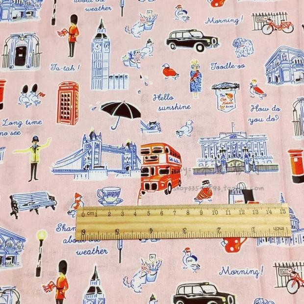 KTX-552083 Handmade Cartoon Print Cotton Fabric - 100% Muslin Shirt Dress Material (140 x 45cm)