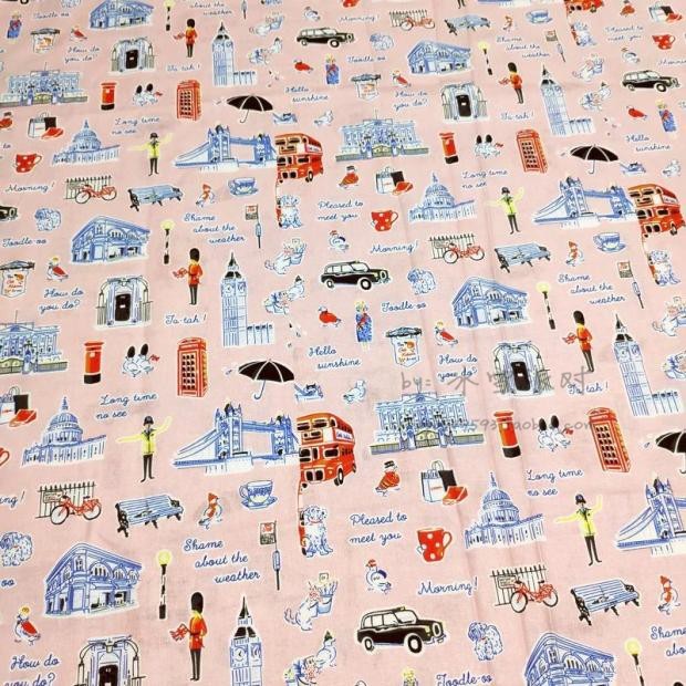 KTX-552083 Handmade Cartoon Print Cotton Fabric - 100% Muslin Shirt Dress Material (140 x 45cm)