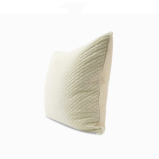 KTX-552083 Milky White Flannel Square Cushion for Bedside and Sofa, Multiple Sizes Available